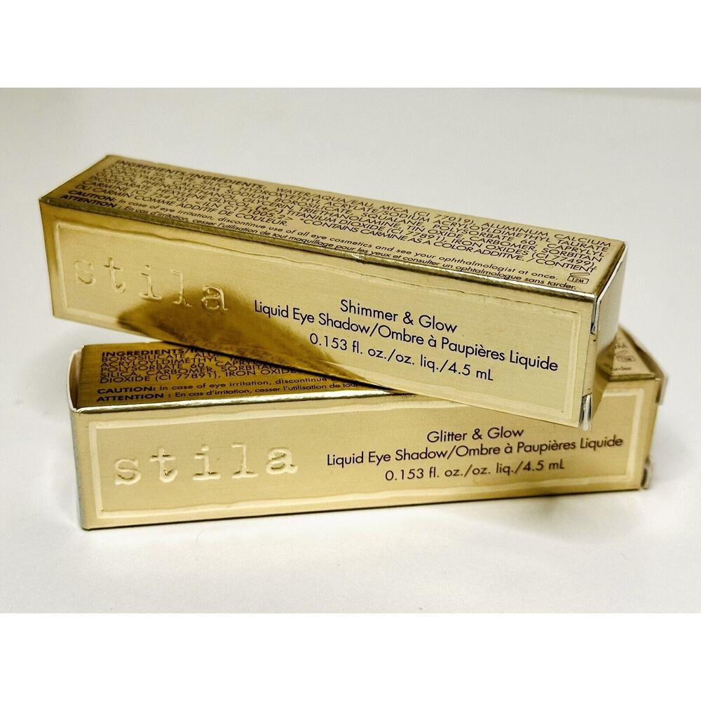 Set Of 2 Stila Shimmer & Glow Liquid Eye Shadow - Molten & Kitten -0.153 oz NIB - Picture 2 of 6